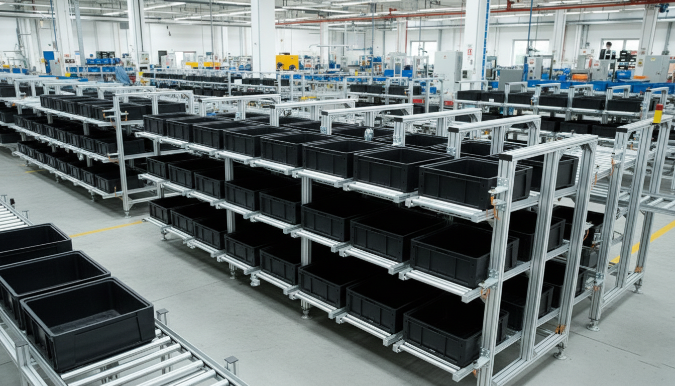 Modular aluminum flow rack system